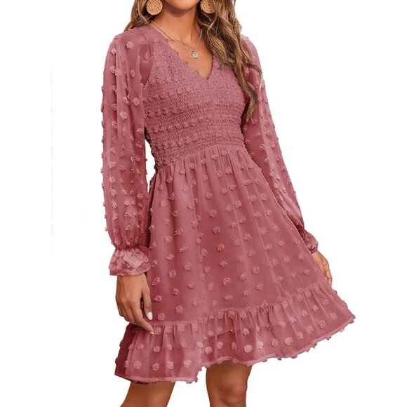 slim fit dress slacks Long Sleeve Short Dress main image 0